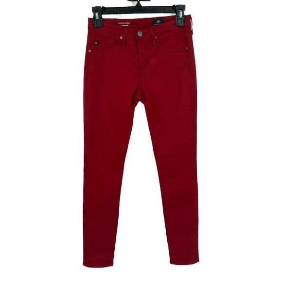AG Adriano Goldschmied jeans The Legging Ankle Super Skinny Jeans red size 24 - Picture 1 of 7